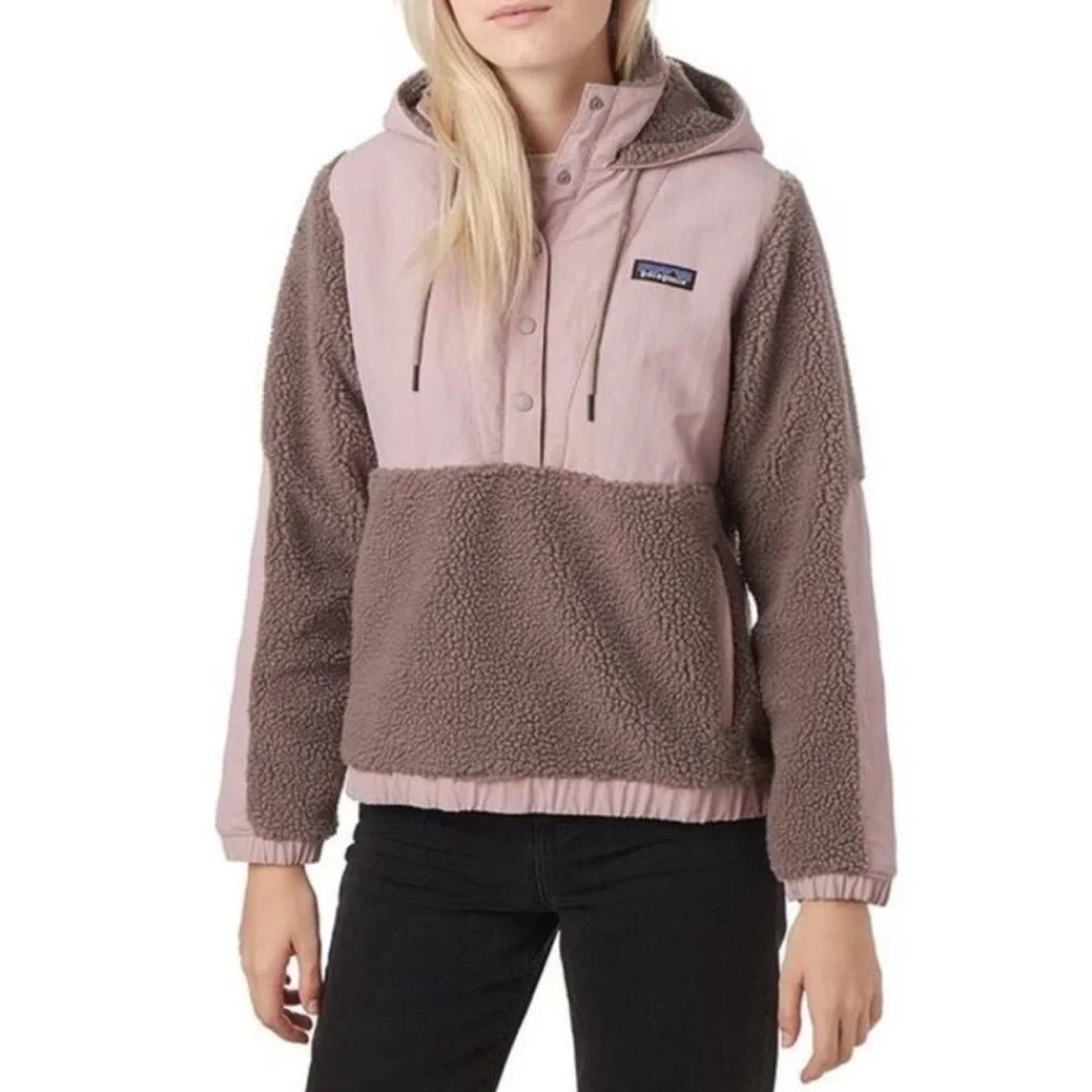 Patagonia Shelled Retro-X Blush Fleece Hooded Pullover Size L - Picture 2 of 11